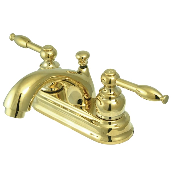 4" Centerset Bathroom Faucet, Polished Brass